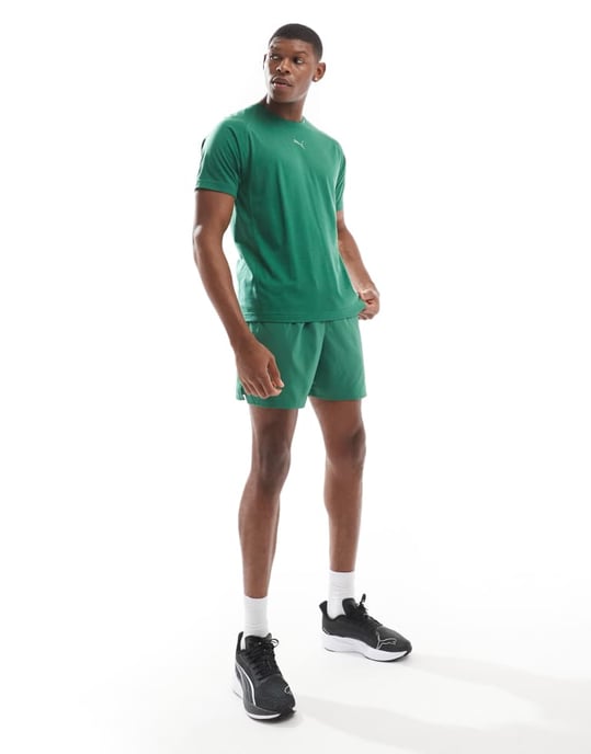 Puma Evolve Training short sleeve running t-shirt in green - Image 3