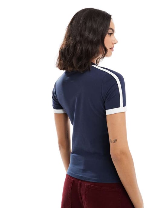 Cotton On fitted graphic longline tee in navy with lakeside graphic - Image 3