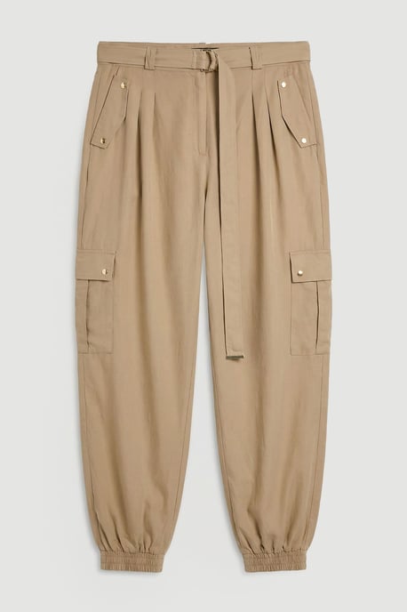 Plus Size Cupro Utility Twill Woven Trouser - Image 2
