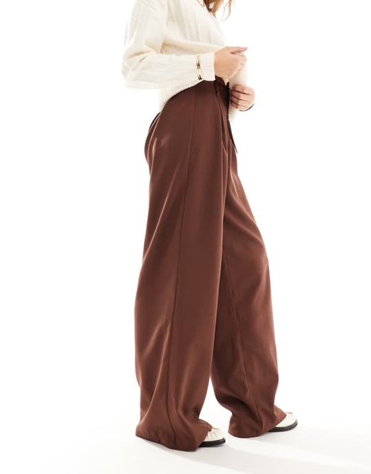 ASOS DESIGN ultra high waist tie detail wide leg trouser - Image 4
