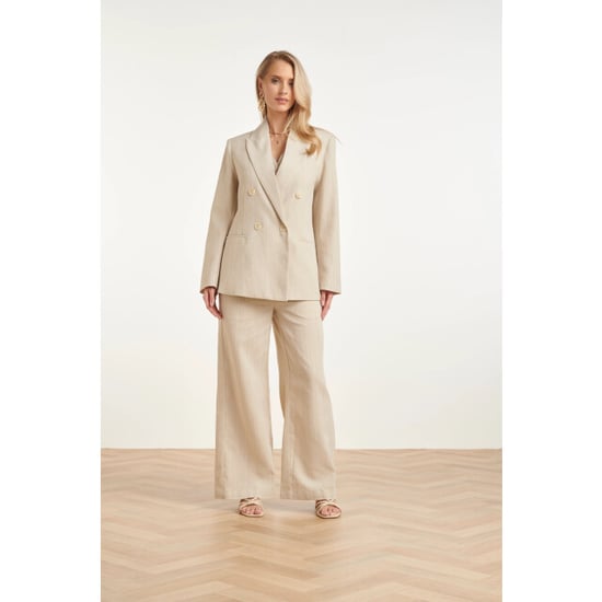Smashed Lemon Double-breasted blazer met subtiele glitter | - Image 2
