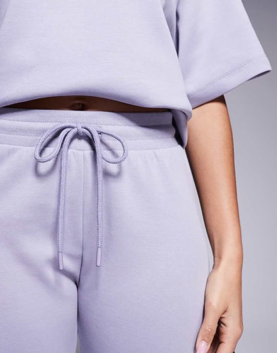 ASOS DESIGN co-ord interlock flared jogger in grey - Image 3