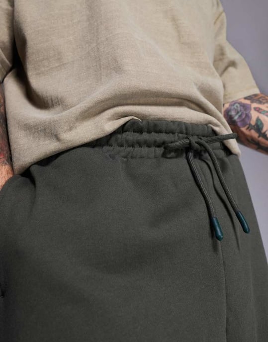 ASOS DESIGN premium heavyweight oversized joggers 400gsm in khaki - Image 3