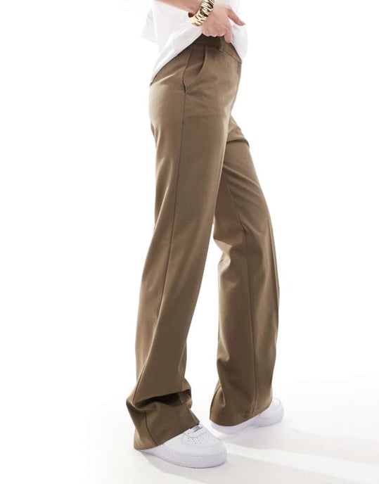 ASOS DESIGN tailored slim straight trousers in olive - Image 3
