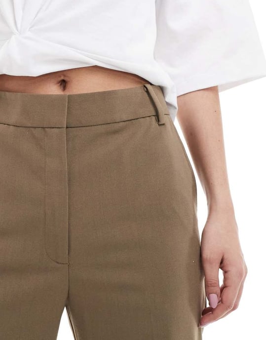 ASOS DESIGN tailored slim straight trousers in olive - Image 4