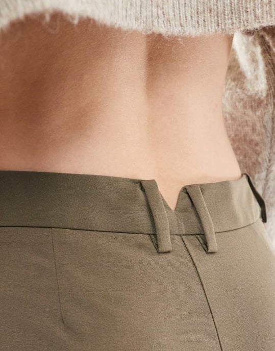 ASOS DESIGN Tall tailored slim straight trousers in olive - Image 2