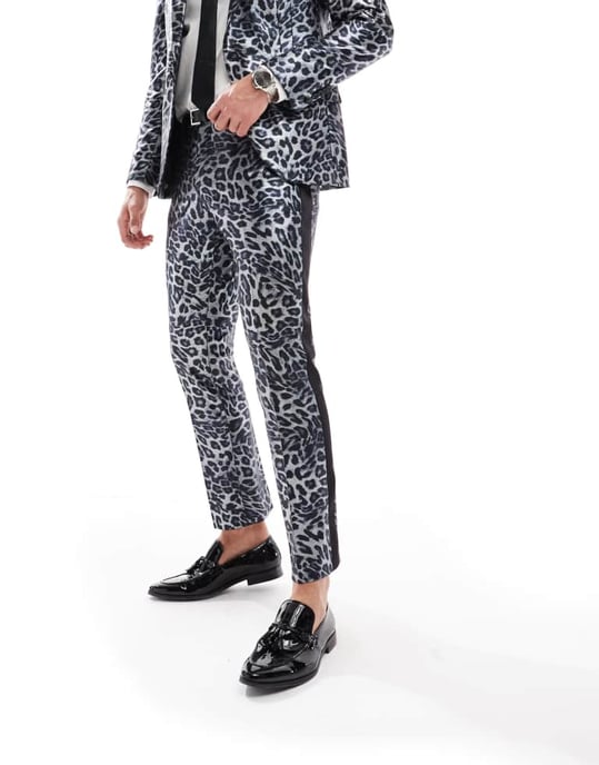 Twisted Tailor suit trousers in mono leopard co-ord - Image 2