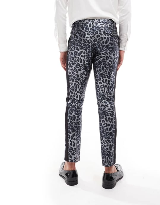 Twisted Tailor suit trousers in mono leopard co-ord - Image 4