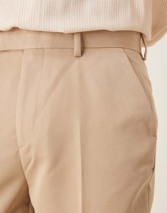 ASOS DESIGN smart tapered fit trousers in dark stone - Image 2