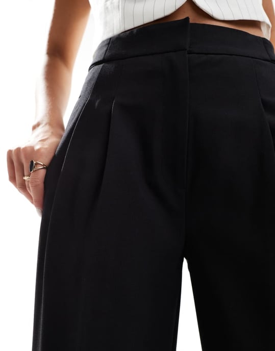 ASOS DESIGN tailored tapered trousers in black - Image 2
