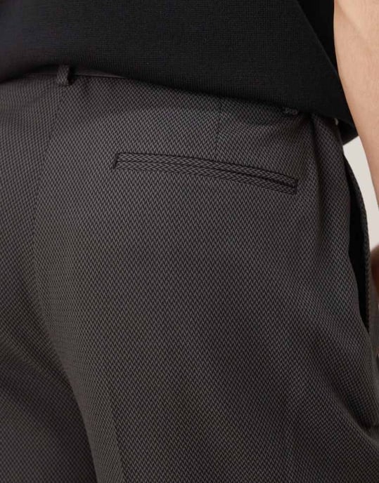 ASOS DESIGN smart oversized tapered trousers in black micro texture - Image 3