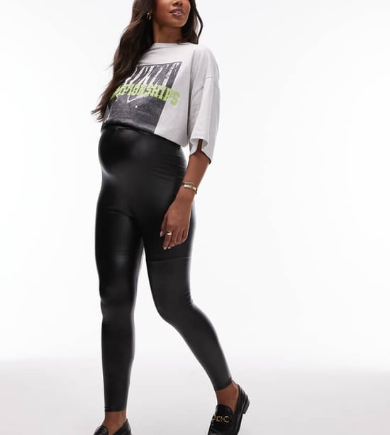 Topshop Maternity faux leather legging in black - Image 1