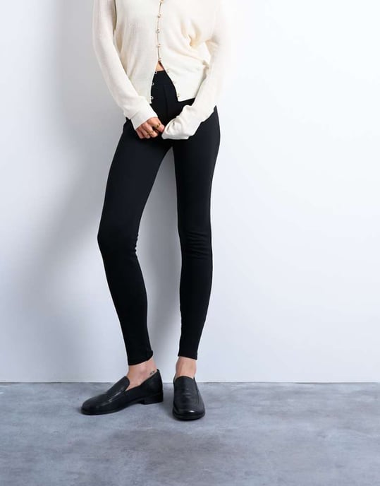Topshop full length heavy weight legging in black - Image 1
