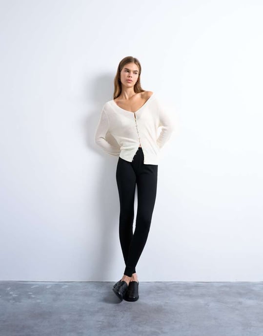 Topshop full length heavy weight legging in black - Image 3