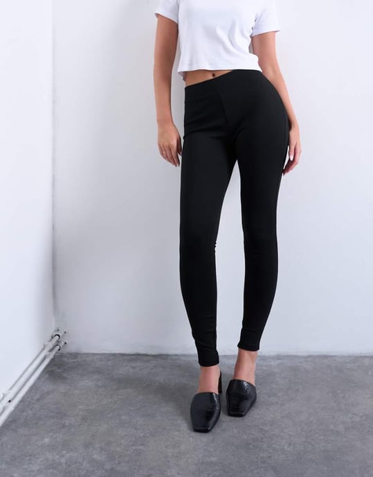 Topshop Hourglass full length heavy weight legging in black - Image 1