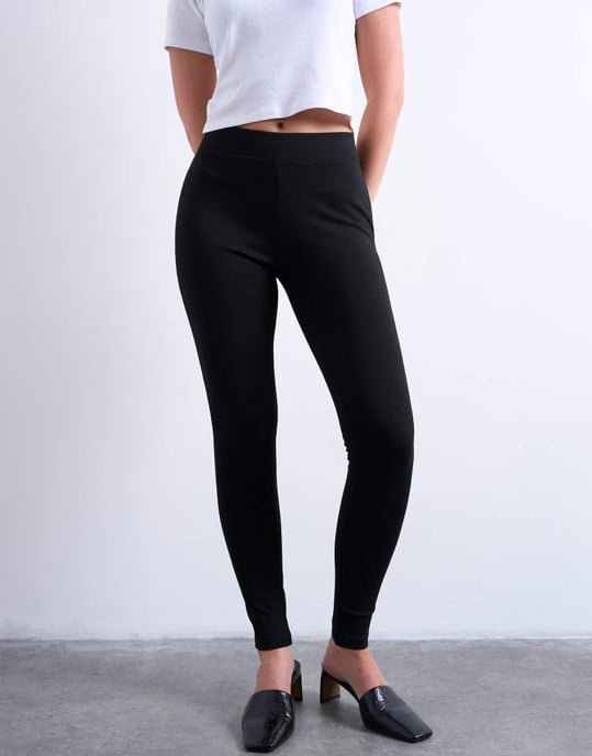 Topshop Hourglass full length heavy weight legging in black - Image 2