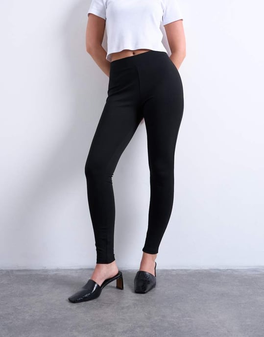Topshop Hourglass full length heavy weight legging in black - Image 4