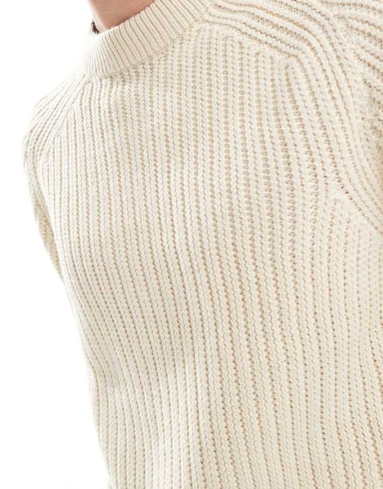 COLLUSION knitted crew neck jumper in ecru - Image 2