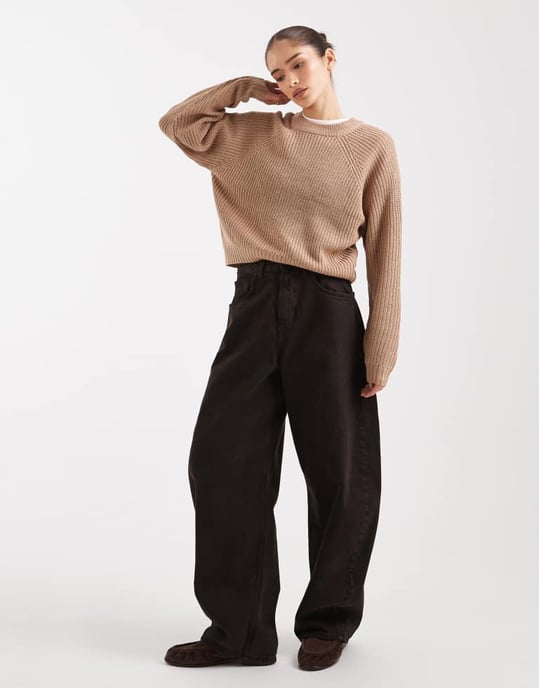 Threadbare high neck jumper in warm taupe - Image 4