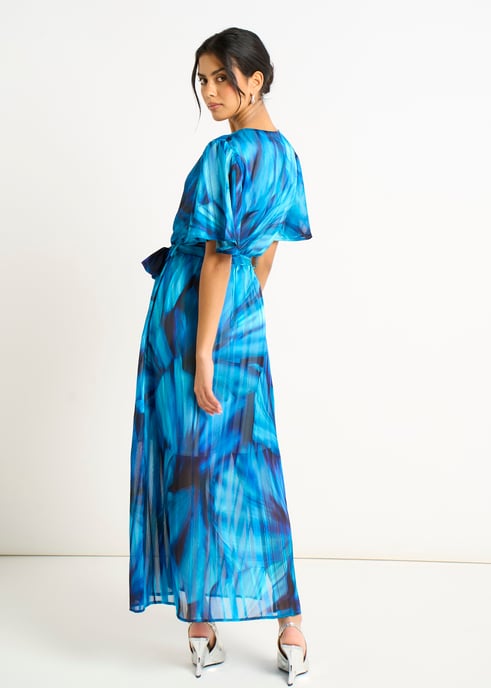 Blå midiklänning med tie dye-mönster - Image 4