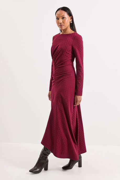 Ponte Ruched Maxi Dress - Image 1