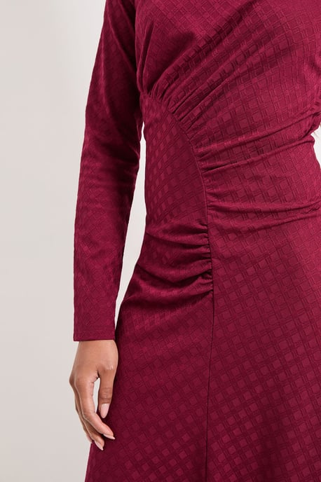 Ponte Ruched Maxi Dress - Image 4