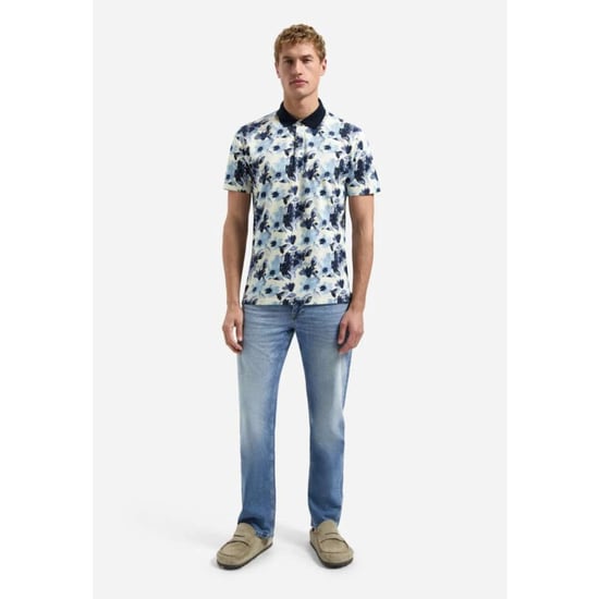 No Excess Polo short sleeve printed blue - Image 4