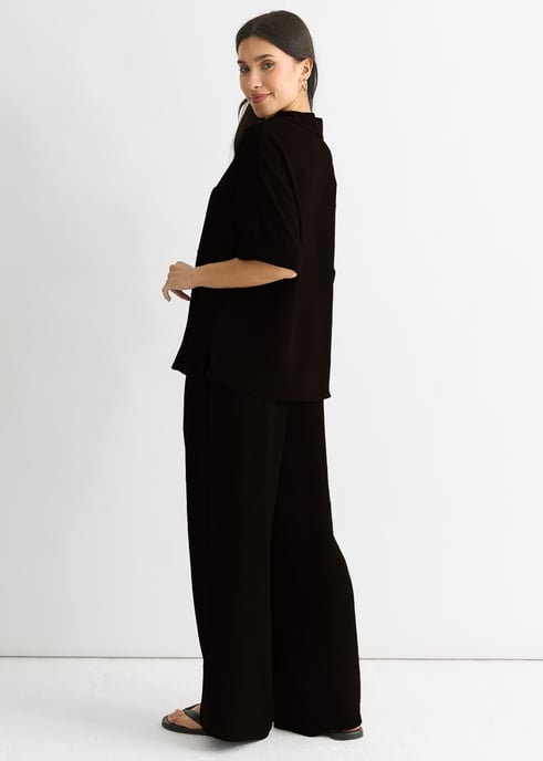 Svart Air Flow Oversized skjorttopp - Image 3