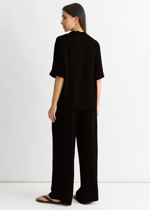Svart Air Flow Oversized skjorttopp - Image 4