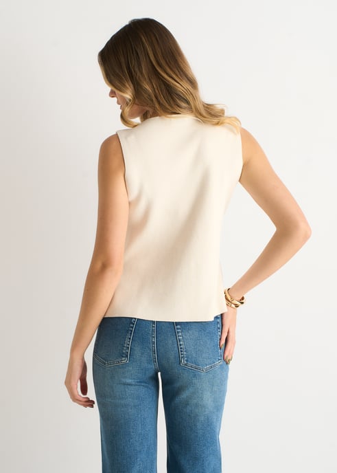 Off White Knopen aan de voorkant Compact gebreid vest - Image 4