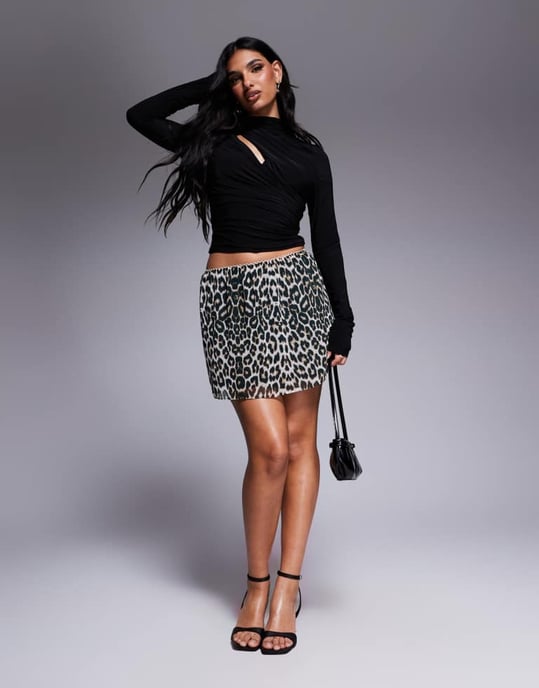 ASOS DESIGN drape slash neck long sleeve top in black - Image 4