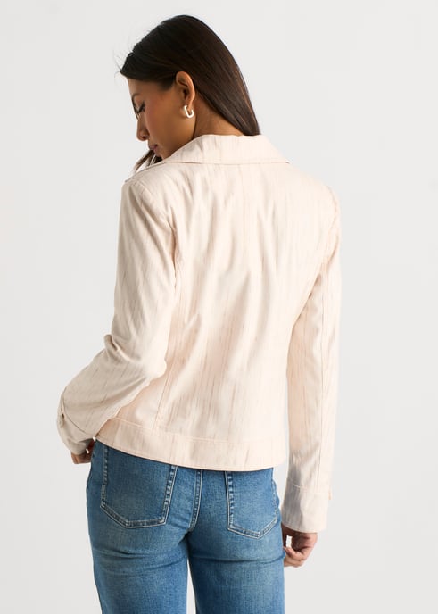 Beige corduroy motorjack met ritssluiting - Image 4