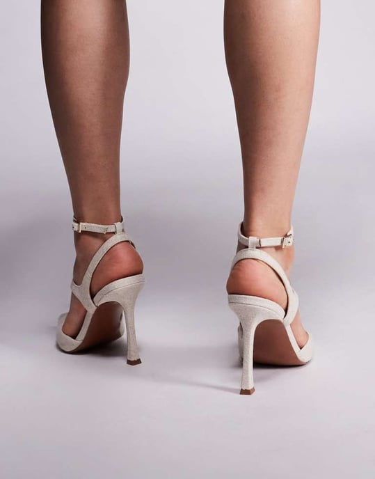 ASOS DESIGN Wide Fit Past high heeled shoes in natural - Image 3