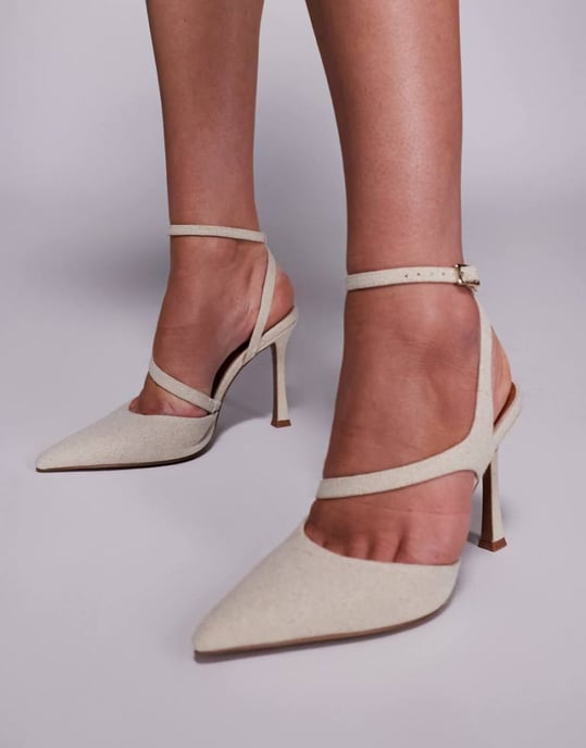 ASOS DESIGN Past high heeled shoes in natural - Image 1