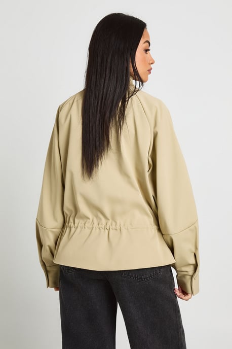 Cinched Waist Funnel Neck Jacket - Image 2