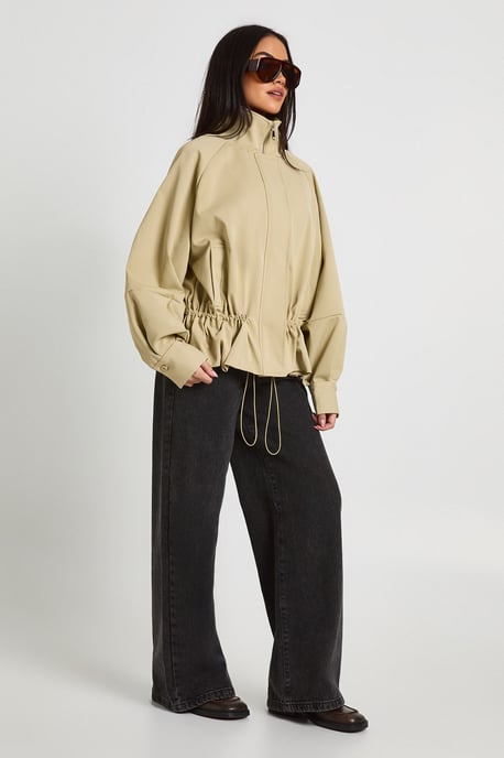 Cinched Waist Funnel Neck Jacket - Image 3