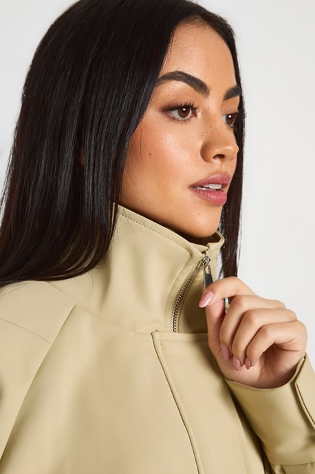 Cinched Waist Funnel Neck Jacket - Image 4