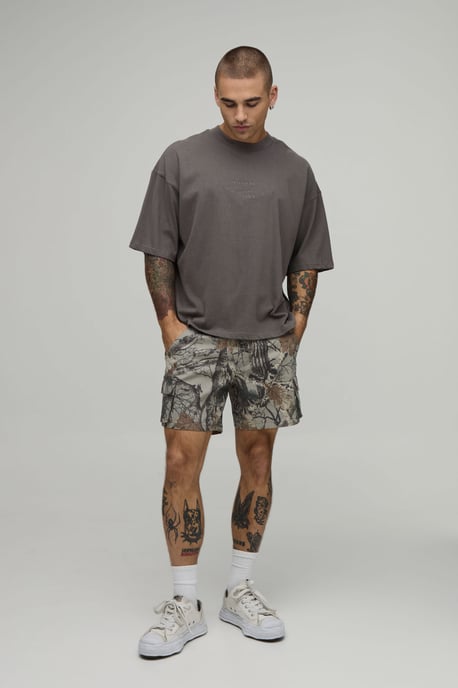 Relaxed Forest Camo Twill Short - Image 4