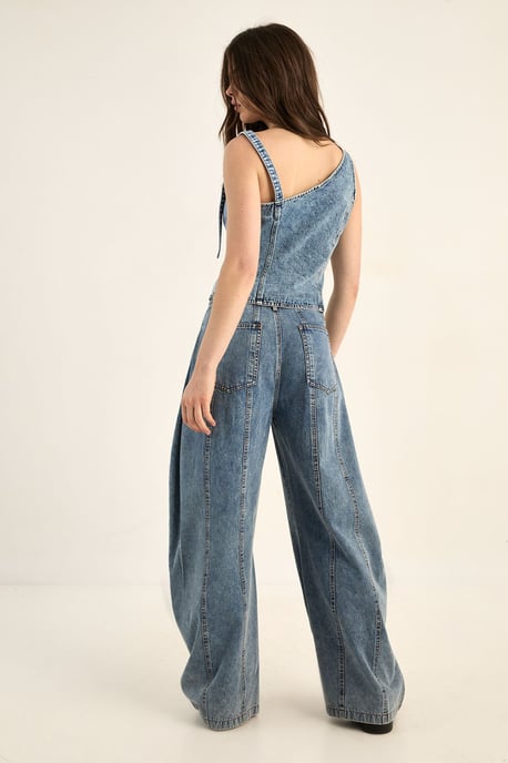 Seam Detail Balloon Leg Denim Jean - Image 4