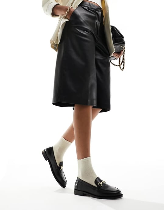 Walk London Rhea Trim Loafers In Black Leather - Image 4