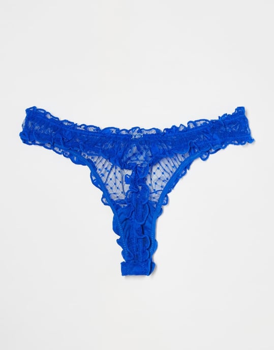 ASOS DESIGN 3 pack bow mesh scrunch thongs in pink, green & blue - Image 3