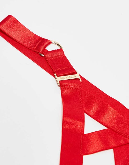 Bluebella Ariana thong with strapping details in red - Image 4