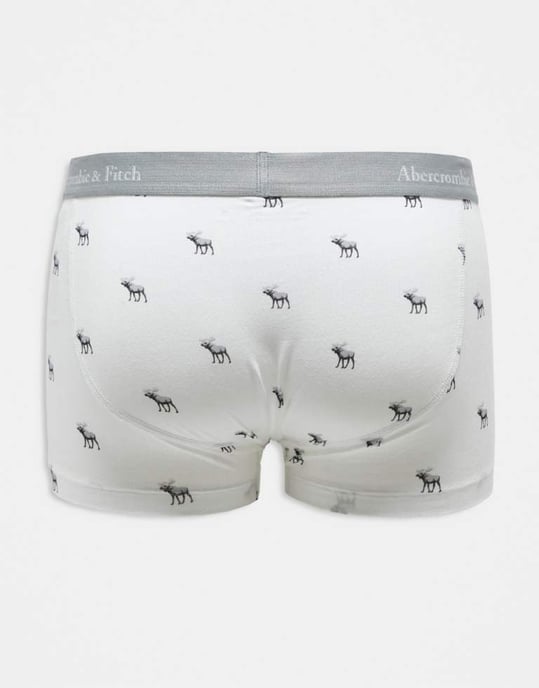 Abercrombie & Fitch 5 pack logo waistband all over icon trunks in blues - Image 2