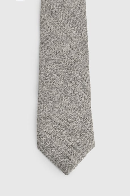 Light Grey Tweed Look Tie - Image 3