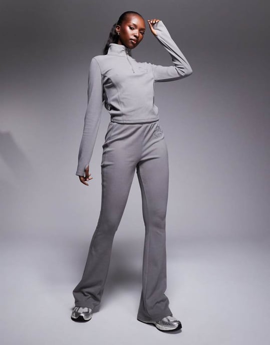 Weekend Collective zip through micro fleece co-ord in grey - Image 4