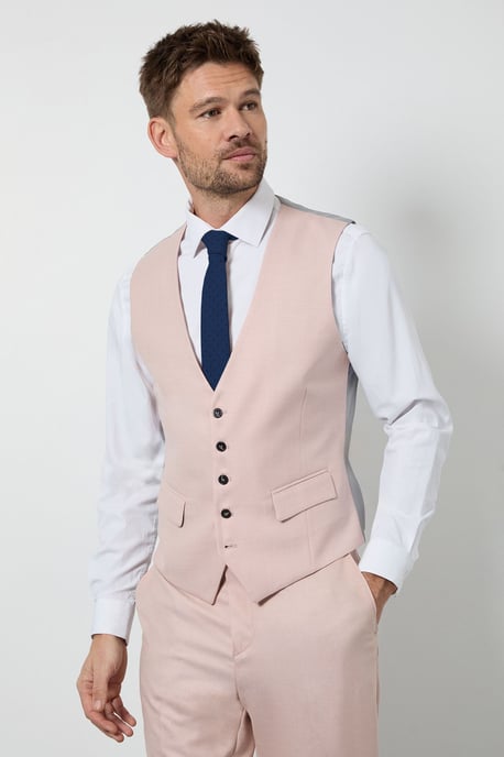 Light Pink Slim Fit Waistcoat - Image 1
