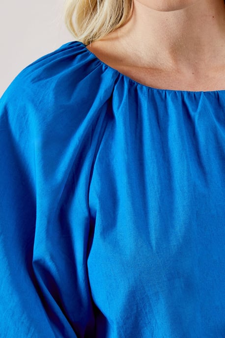 Petite Puff Sleeve Cotton Poplin Top - Image 5