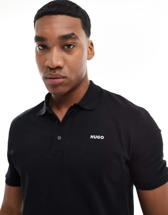 HUGO RED Donos polo shirt in black - Image 1
