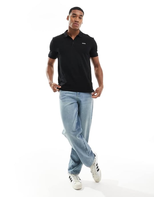HUGO RED Donos polo shirt in black - Image 3