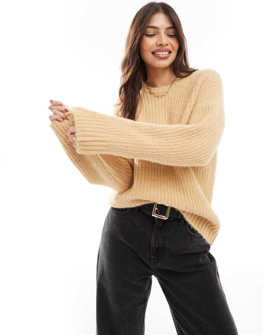 Cotton On relaxed fit jumper in hazel - Image 1